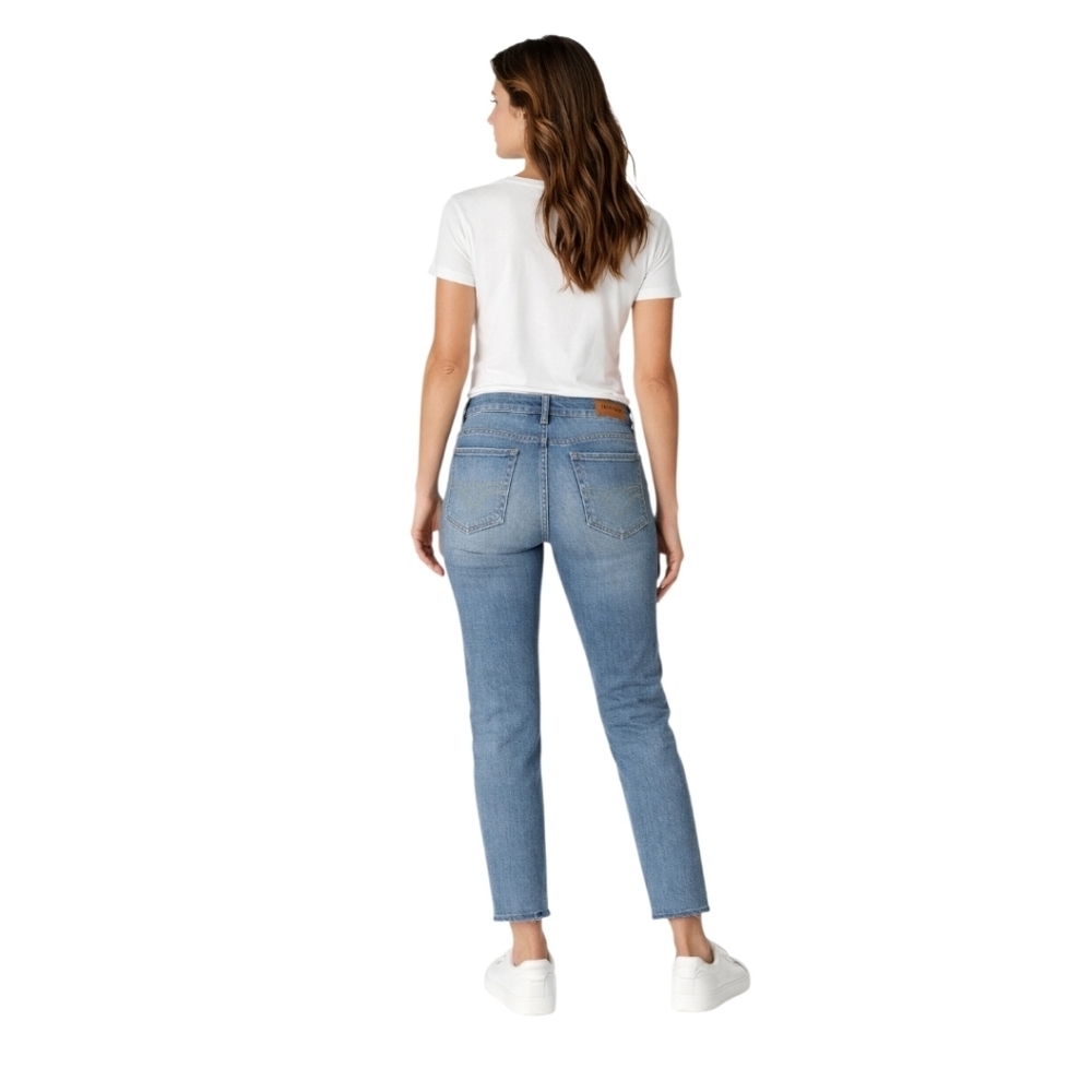 Lucky Brand Size 14/32 Blue Denim Straight Ankle Jeans Raw Hem NWT - Picture 5 of 15